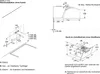 Technical drawings and diagrams showing installation dimensions and operating modes for a kitchen hood. Voir les images du produit