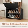 FABATO 3-stufiger Schuhschrank mit Tür, Kunststoff-Regal Produktbild-Vorschau 3
