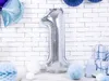 Palloncino in foil argento Numero "1" - Impressionante 86 Anteprima dell’immagine prodotto 3