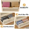 Collage of images showing a wooden filing cabinet with different types of files inside. Náhľad obrázku produktu