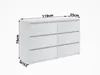 A white dresser with dimensions indicated by measurement lines and text. Produktbild-Vorschau