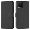 A black book-style phone case is shown, open to reveal the inside and closed to show the exterior. Produktbild-Vorschau