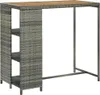 vidaXL Barový stôl s policou sivý 120x60x110 cm Poly ratan Náhľad obrázku produktu 7