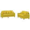 The Living Store 2-tlg. Sofagarnitur mit Kissen Gelb Samt Produktbild-Vorschau 3