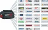 A battery pack is shown on the left, with a collage of brand logos on the right, suggesting compatibility or a system. Náhľad obrázku produktu