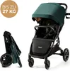 A green and black Kinderkraft MITZY buggy shown in both its open and folded states against a white background. Produktbild-Vorschau