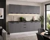 ULWEHOME Küchenzeile 260 cm Anthrazit, Küchenmöbel-Set Produktbild-Vorschau 4