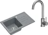 VBChome Spülbecken Granit Grau mit Armatur 70 x 44 cm Produktbild-Vorschau 1