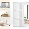 HOMCOM Armadietto a specchio, scaffale da bagno, mobile da Anteprima dell’immagine prodotto 7