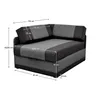 A diagram showing the dimensions of a corner sofa bed. Náhled obrázku produktu