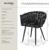 Set Esszimmerstuhl Astano Samt, Knotendesign - schwarz, 6er Produktbild-Vorschau 5