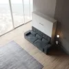 Schrankbett M1 140x200 Weiss  mit Sofa Anthrazit   mit Produktbild-Vorschau 9