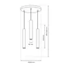 A technical drawing of a pendant light fixture with dimensions indicated. Anteprima dell’immagine prodotto