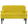 vidaXL Sitzbank mit Rückenlehne Gelb 119,5x64,5x75 cm Samt Produktbild-Vorschau 3