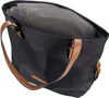 An open black tote bag with brown leather straps. Náhled obrázku produktu