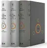 A set of three books and a slipcase, all featuring the title 'Der Herr der Ringe' and decorative ring motifs. Produktbild-Vorschau