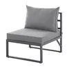 A single grey outdoor lounge chair with cushions, shown from a three-quarter angle against a white background. Produktbild-Vorschau