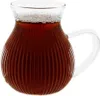 Verres à thé stylés avec anse - lot de 6, motif en relief, Voir les images du produit 1