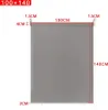 A gray roller blind with dimensions indicated by text and lines. Voir les images du produit
