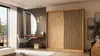 A bedroom scene featuring a wardrobe, dressing table, and chair. Produktbild-Vorschau