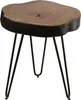 Beistelltisch BAGLI mit organischer Baumkante-Tischplatte aus Sheesham-Holz und schwarzen Hairpin-Beinen, Gesamtansicht. Anteprima dell’immagine prodotto