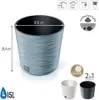 A product image showing a planter with dimensions and features, along with smaller images of alternative colors and material options. Náhled obrázku produktu