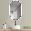 HOKO Miroir ovale LED avec cadre métallique 45x75 cm Blanc Voir les images du produit 4