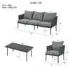4-teilig Gartenmöbel Set Lounge-Set Sitzgruppe verzinkter Produktbild-Vorschau 3