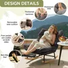Fauteuil à bascule en velours côtelé (gris) avec dossier Voir les images du produit 3