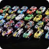 A collection of colorful toy cars arranged in rows on a black surface. Náhľad obrázku produktu