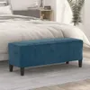vidaXL Lavica modrá 100x35x41 cm Velvet Náhľad obrázku produktu 2