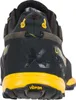 Hinteransicht des La Sportiva Tx5 Low Gtx Wanderschuhs in Schwarz und Gelb mit Vibram-Sohle. Produktbild-Vorschau