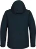 The back view of a dark navy hooded jacket. Produktbild-Vorschau