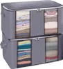 Grand meuble de rangement pour literie et vêtements, gris, Voir les images du produit 16