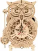 A 3D wooden mechanical owl clock. Produktbild-Vorschau