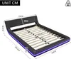 A diagram showing the dimensions of a black bed frame with LED lighting. Produktbild-Vorschau