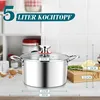 3-lagiger Edelstahl Nudeltopf, 5L Kochtopf mit Glasdeckel Produktbild-Vorschau 2