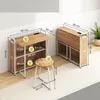COSTWAY Biurko składane, biurko składane ze stołkiem, Podgląd zdjęcia produktu 3