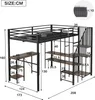 MODFU Hochbett mit Stauraum-Eckleiter 120x200cm Eisenbett  Produktbild-Vorschau 7