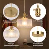 Sklenené závesné svetlo Vintage závesná lampa so skleneným Náhľad obrázku produktu 2