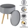 ONVAYA® Beistelltisch aus Holz | Grau | Holz | Ø 35 cm | Produktbild-Vorschau 3