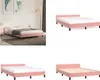 vidaXL Bettgestell mit Kopfteil Rosa 140x200 cm Samt - Produktbild-Vorschau 1