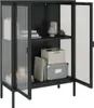 vidaXL Příborník černý 75x35x105 cm sklo a ocel Náhled obrázku produktu 5