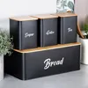 Set di contenitori da cucina neri con coperchio in bambù e Anteprima dell’immagine prodotto 3