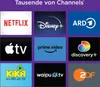 A collage of various streaming service logos and TV channel logos. Podgląd zdjęcia produktu
