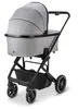 A studio shot of a gray and black baby stroller. Produktbild-Vorschau