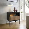 FURNLUX Nachttisch Sento Schwarz 54cm / Hauptfarbe: Braun / Produktbild-Vorschau 4