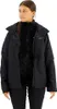 A young woman is wearing a black Columbia jacket over a black fleece vest. Produktbild-Vorschau