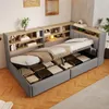 Boxspringbed 90 x 200 cm met hydraulische opbergruimte, Productafbeelding-voorbeeld 3