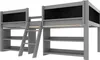 Letto a mezza altezza Sweiko, 90x200cm, Ripiani multipli, Anteprima dell’immagine prodotto 12